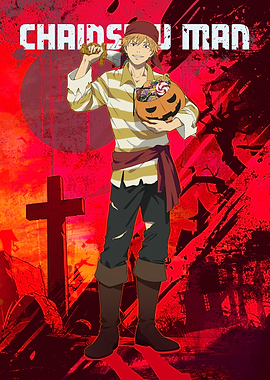 Chainsaw Man: Denji's Halloween Haul Logo Red Tone