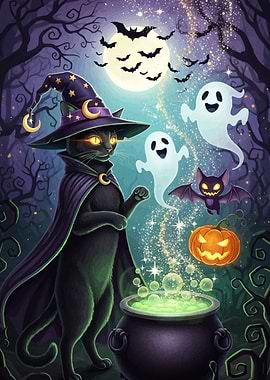 Halloween Cat Witch