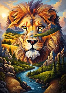 Lion Landscape Animal