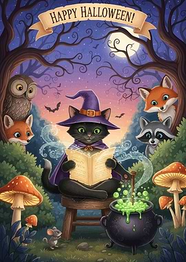Halloween Witch Reading Spellbook