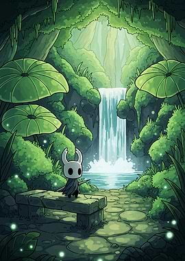 Hollow Knight at Waterfall Oasis