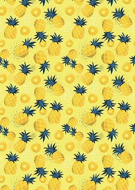 Pineapple and Ring Pattern on Yellow