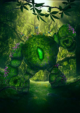 Moss Golem in Lush Forest