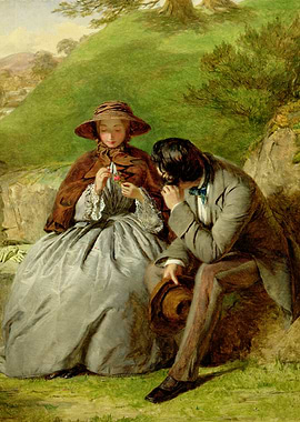 Romantic Encounter in a Pastoral Setting