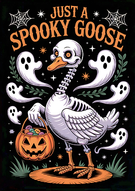 Spooky Goose Halloween Illustration