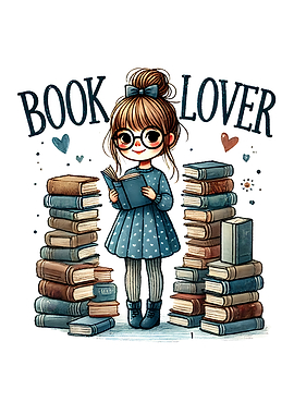 Book Lover Girl Reading Illustration