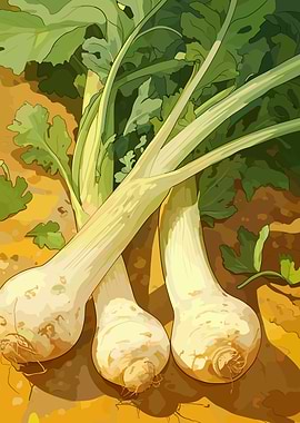 Fresh Celery Root Illustration