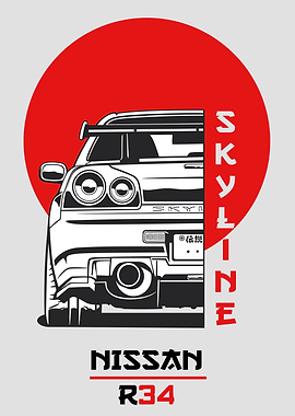 Nissan Skyline R34 Japanese Style Art