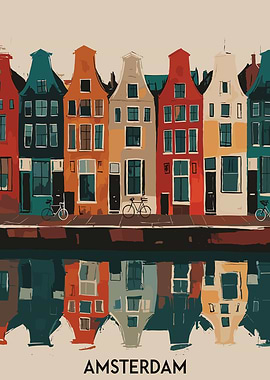 Amsterdam Canal Houses Art Print