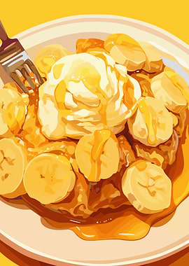 Banana Pancakes with Ice Cream