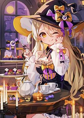 Anime Witch Halloween Tea Party
