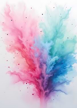 Colorful Abstract Explosion with Star Accents