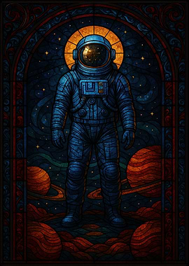 Astronaut Stained Glass Art