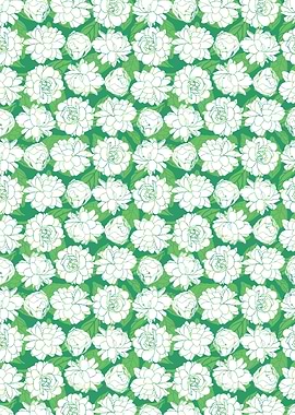 Floral Pattern with White Flowers