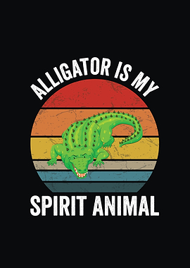 Alligator Spirit Animal Retro Design