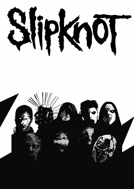 Slipknot Band Black and White
