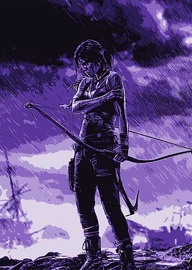 Lara Croft in Purple Hues