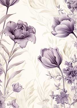 Floral Art Purple Tulips