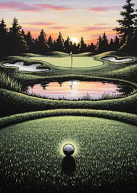 Golf Course at Sunset