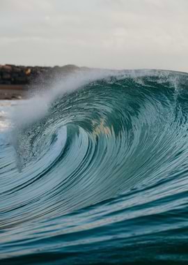 Turquoise Ocean Wave Crashing