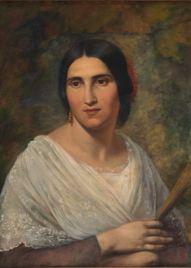 Portrait of a Woman with Fan