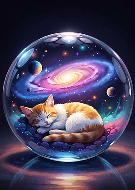 Cosmic Cat Nap Glass