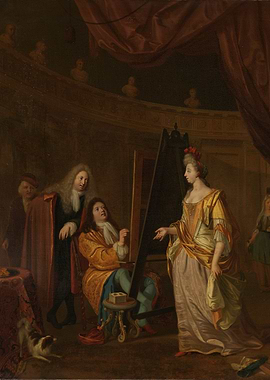 Artist Painting a Woman in Studio