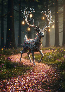 Mystical Deer in Enchanted Forest