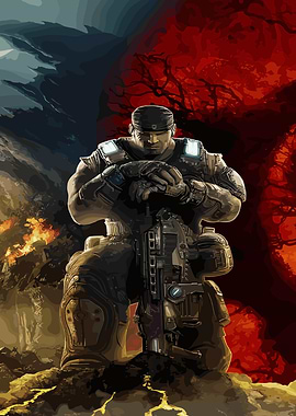 Gears of War Character Illustration