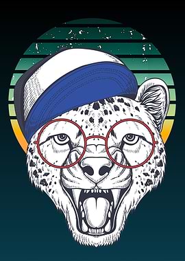 Cheetah with Hat and Glasses