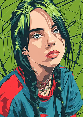 Billie Eilish Digital Art Portrait