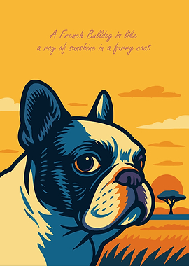 French Bulldog Sunshine Pop Art