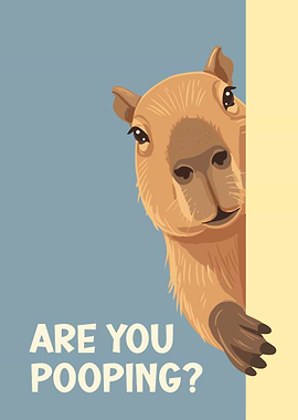 Capybara Peeking: Are You Pooping?