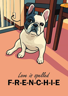 French Bulldog Cartoon Art