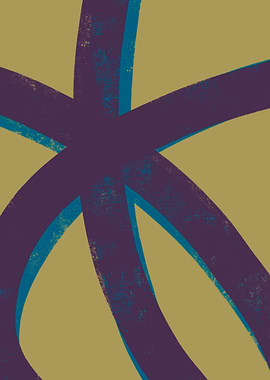 Abstract Curves in Purple and Teal