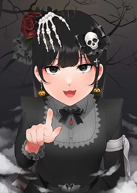 Anime Girl in Halloween Costume