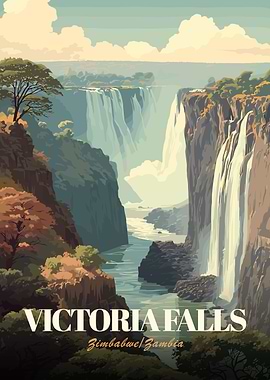 Victoria Falls, Zimbabwe/Zambia Travel Poster