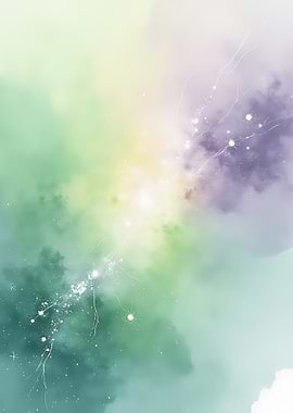Abstract Pastel Galaxy with Stars