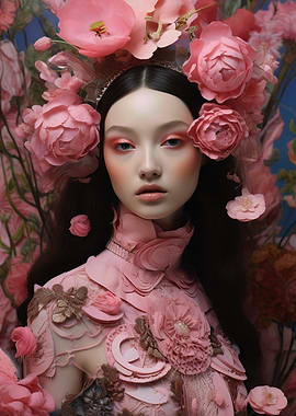 Pink Floral Portrait