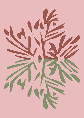 Abstract Floral Pattern in Earth Tones