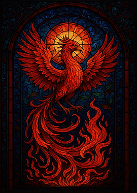Stained Glass Phoenix
