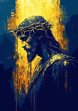 Jesus Christ Portrait with Crown of Thorns