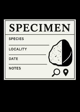 Specimen Card with Rock Illustration