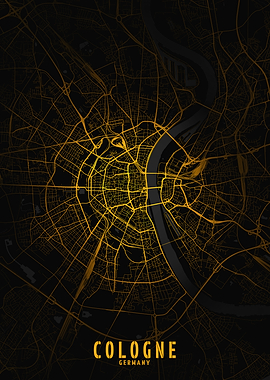 Cologne Golden City Map