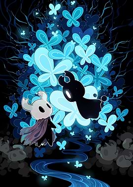 Hollow Knight and Shade Lord Illustration
