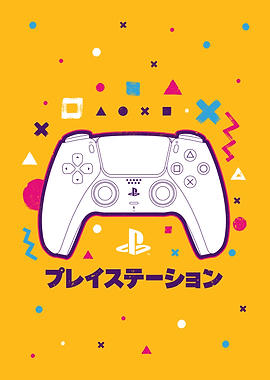 Vibrant PlayStation Controller Art