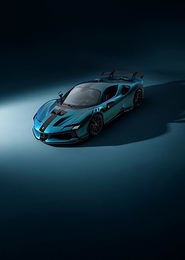 Teal Ferrari SF90 Stradale