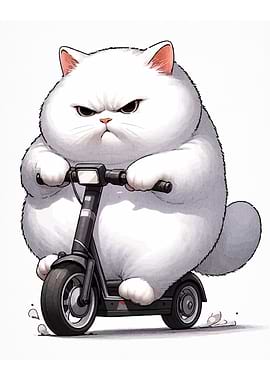 Grumpy Cat on Scooter
