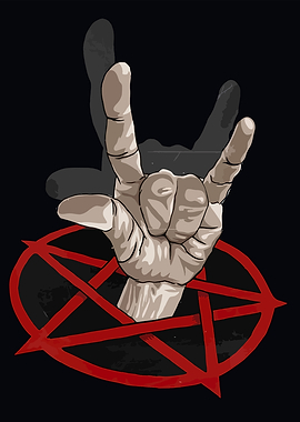 Rock On Hand with Pentagram