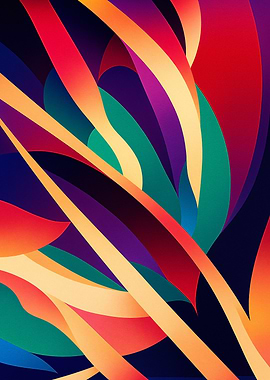Colorful Abstract Luxury Ribbon Art